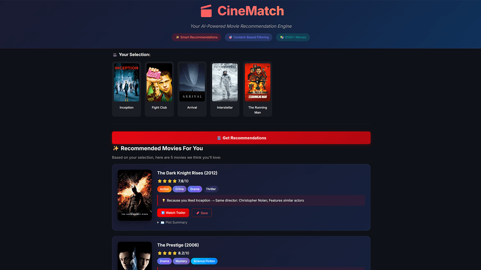 CineMatch screenshot