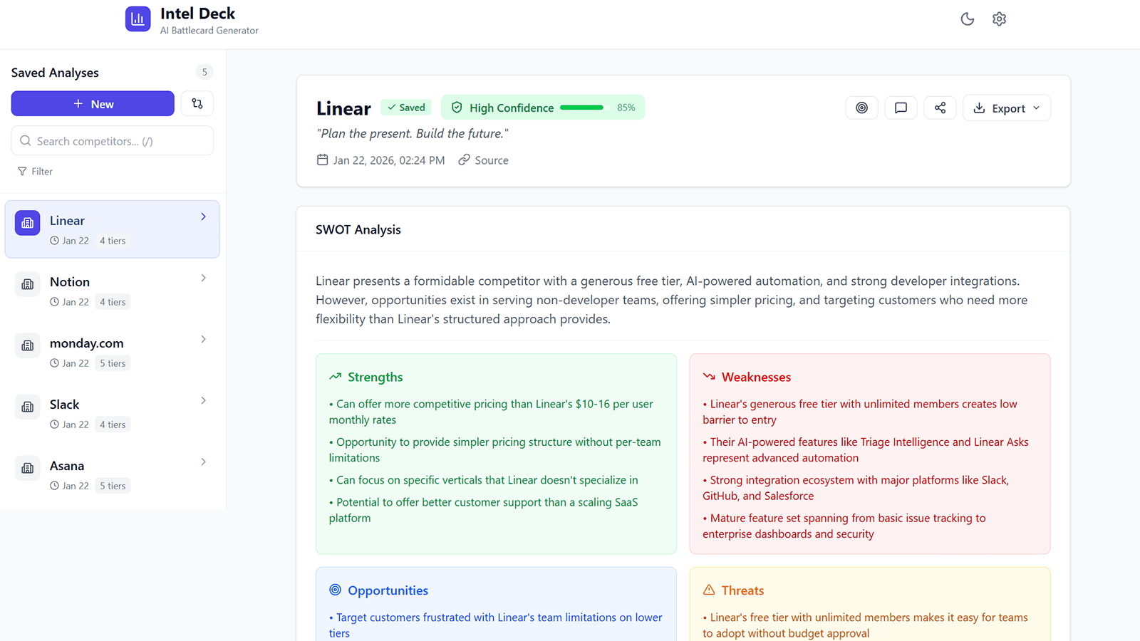Intel Deck screenshot
