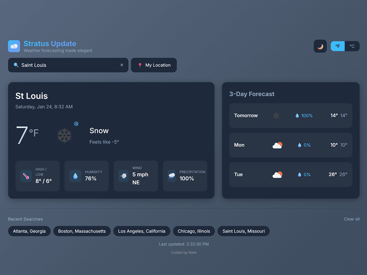 Stratus Update screenshot